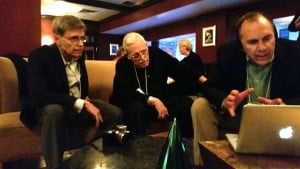 Bob Green, Frank, "Swingin" Sweeney and Steve Schram in a video chat with Frank Maruca at the Keener Reunion in NYC